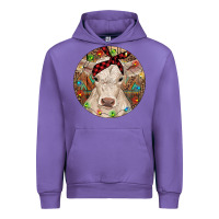 Tulip Christmas Charolais Calf Baby Cow Urban Hoodie - RanaPortraitStore