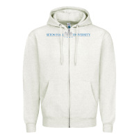 Oatmeal Heather Seton Hall University Zipper Hoodie - linhVisuals
