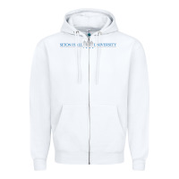 White Seton Hall University Zipper Hoodie - linhVisuals
