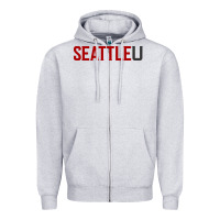 Heather Grey Seattle University Zipper Hoodie - linhVisuals