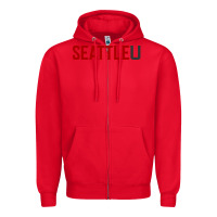Red Seattle University Zipper Hoodie - linhVisuals