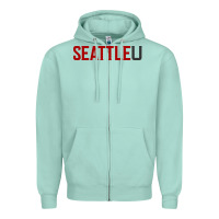 Seafoam Seattle University Zipper Hoodie - linhVisuals