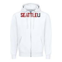 White Seattle University Zipper Hoodie - linhVisuals