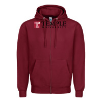 Burgundy Temple University Zipper Hoodie - linhVisuals