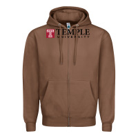 Chestnut Temple University Zipper Hoodie - linhVisuals