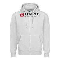 Dove Grey Temple University Zipper Hoodie - linhVisuals