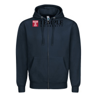Navy Temple University Zipper Hoodie - linhVisuals
