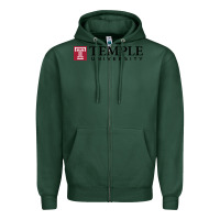 Sports Green Temple University Zipper Hoodie - linhVisuals