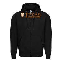 Black The University of Texas Austin Zipper Hoodie - linhVisuals