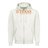 Oatmeal Heather The University of Texas Austin Zipper Hoodie - linhVisuals