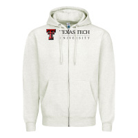 Oatmeal Heather Texas Tech University Zipper Hoodie - linhVisuals