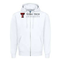 White Texas Tech University Zipper Hoodie - linhVisuals