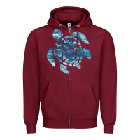 Burgundy ocean sea turtle Zipper Hoodie - linhVisuals