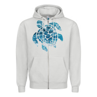 Dove Grey ocean sea turtle Zipper Hoodie - linhVisuals