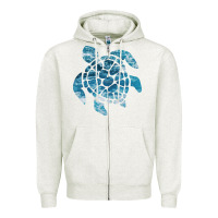 Oatmeal Heather ocean sea turtle Zipper Hoodie - linhVisuals