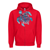 Red ocean sea turtle Zipper Hoodie - linhVisuals