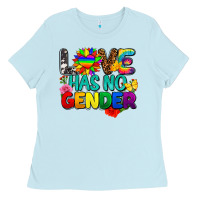 Baby Blue love has no gender pride Ladies Tee - FaDigitalArtStudio