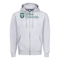 Heather Grey Tulane University Zipper Hoodie - linhVisuals