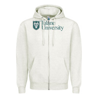 Oatmeal Heather Tulane University Zipper Hoodie - linhVisuals