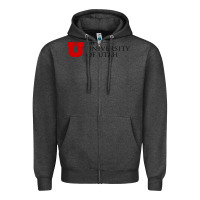 Charcoal Heather The University of Utah Zipper Hoodie - linhVisuals