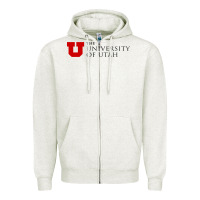 Oatmeal Heather The University of Utah Zipper Hoodie - linhVisuals