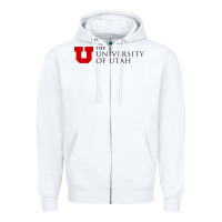 White The University of Utah Zipper Hoodie - linhVisuals