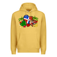 Antique Gold dominican republic hearts Premium Hoodie - Artiststas