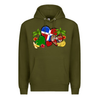 Army Green dominican republic hearts Premium Hoodie - Artiststas