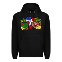 Black dominican republic hearts Premium Hoodie - Artiststas