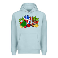 Blue Mist dominican republic hearts Premium Hoodie - Artiststas