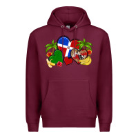 Burgundy dominican republic hearts Premium Hoodie - Artiststas