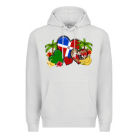 Dove Grey dominican republic hearts Premium Hoodie - Artiststas