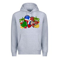 Heather Grey dominican republic hearts Premium Hoodie - Artiststas