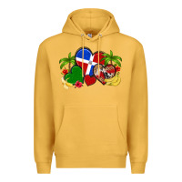 Mustard dominican republic hearts Premium Hoodie - Artiststas