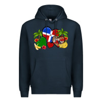 Navy dominican republic hearts Premium Hoodie - Artiststas