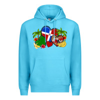 Ocean Blue dominican republic hearts Premium Hoodie - Artiststas