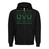 Black Utah Valley University Zipper Hoodie - linhVisuals