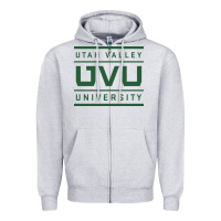 Heather Grey Utah Valley University Zipper Hoodie - linhVisuals