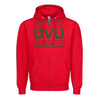 Red Utah Valley University Zipper Hoodie - linhVisuals