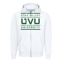 White Utah Valley University Zipper Hoodie - linhVisuals