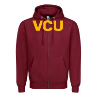 Burgundy Virginia Commonwealth University Zipper Hoodie - linhVisuals