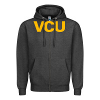 Charcoal Heather Virginia Commonwealth University Zipper Hoodie - linhVisuals