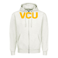 Oatmeal Heather Virginia Commonwealth University Zipper Hoodie - linhVisuals
