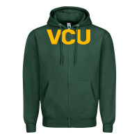 Sports Green Virginia Commonwealth University Zipper Hoodie - linhVisuals