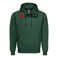 Sports Green Western Kentucky University Zipper Hoodie - linhVisuals