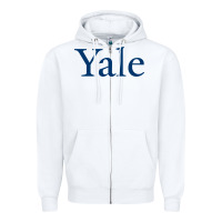White Yale University Zipper Hoodie - linhVisuals