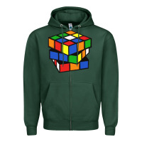 Sports Green rubik cube Zipper Hoodie - linhVisuals