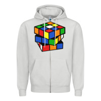 Dove Grey rubik cube Zipper Hoodie - linhVisuals
