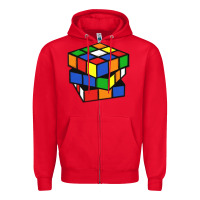 Red rubik cube Zipper Hoodie - linhVisuals