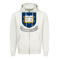 Oatmeal Heather Yale University Zipper Hoodie - linhVisuals